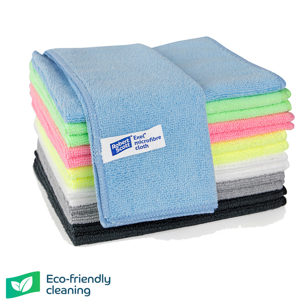Robert Scott - Exel® Microfibre Cleaning Cloths 40cm x 40cm (10 Pack)