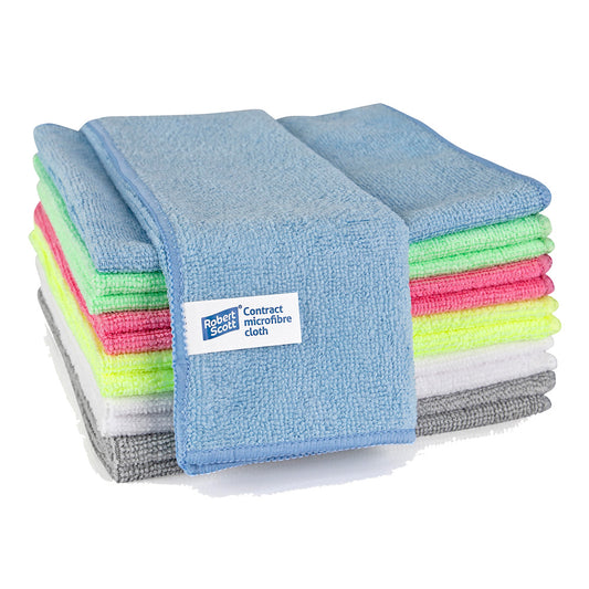Robert Scott - Contract "M" Microfibre Cleaning Cloths 40cm x 40cm (10 Pack)