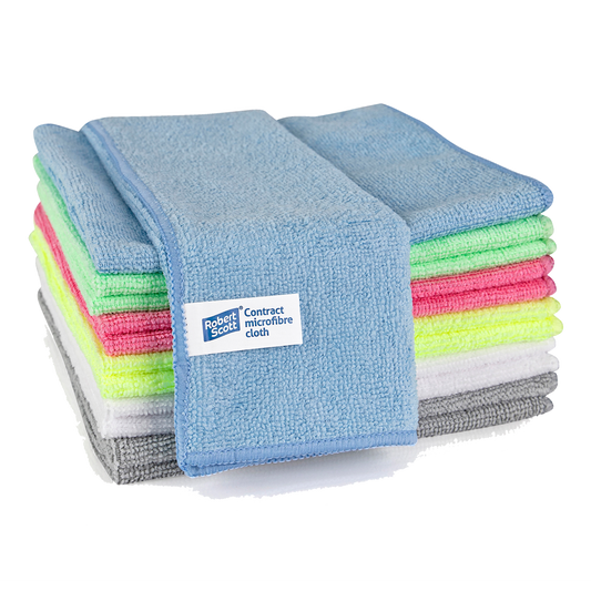 Robert Scott - Contract Microfibre Cleaning Cloths 40cm x 40cm (10 Pack)